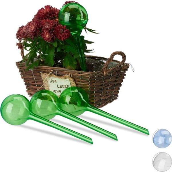 Set of 4 Green Plastic Double Watering Balls, pp/pe