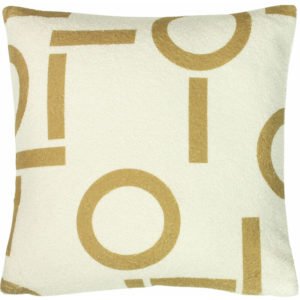 Shearling Circa Geometric Sheared Fleece Cushion Cover, Honey, 43 x 43 Cm - Furn