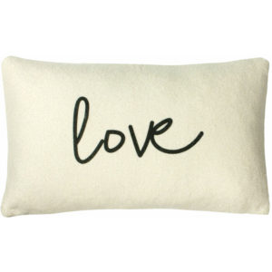 Shearling Motif Sheared Fleece Cushion Cover, Love, 30 x 50 Cm - Furn