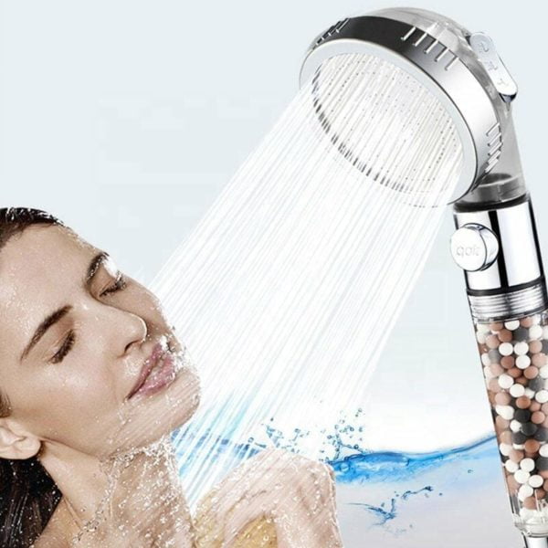 Shower Head, Anti Limescale Shower Head with High Pressure Water Saving Hose Ion Filtering System Filter (3 Filtration)