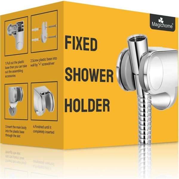 Shower Head Holder, Universal Adjustable Shower Holder Fixed Mounted for Bathroom Wall Connector,Chromium