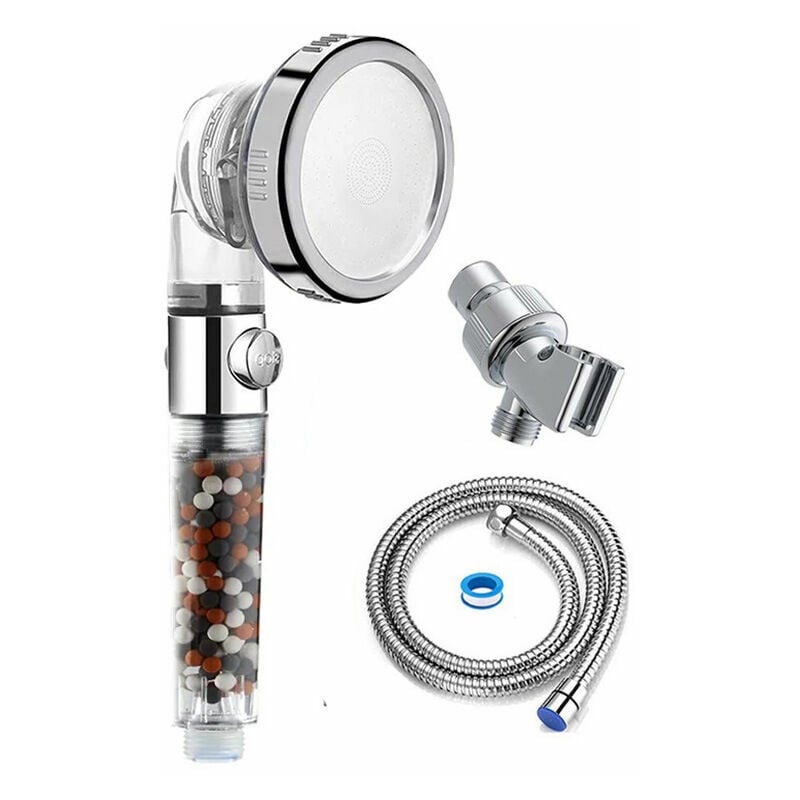 Shower Head, Water Saving Anti Limescale Shower Head, High Pressure Shower Head Three Level Filter Ion Filter System with Filter