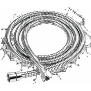 Shower Hose 2M Chrome Flexible Universal Expandable Shower Hose Stainless Steel Hose Anti-Explosion, Anti-Twist and Anti-Corrosion