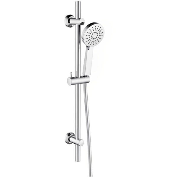 Signature - Round Premium Shower Slide Rail Kit with Three Function Handset - Stainless Steel