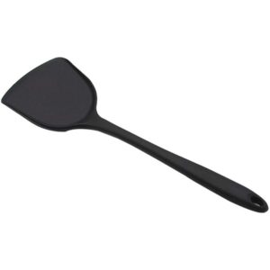 Silicone Flat Shovel Spatula Fried Cooking Tools Kitchen Non Stick Pancake Turner High Temperature Resistance (Black) - Litzee
