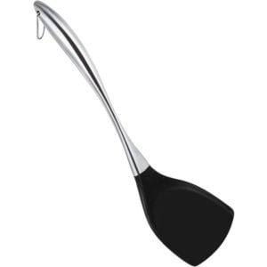 Silicone Wok Spatula, Flexible Kitchen Wok Turner with Ergonomic 304 Stainless Steel Handle, Durable and Sturdy, Non-Stick Shovel for Cooking, Baking