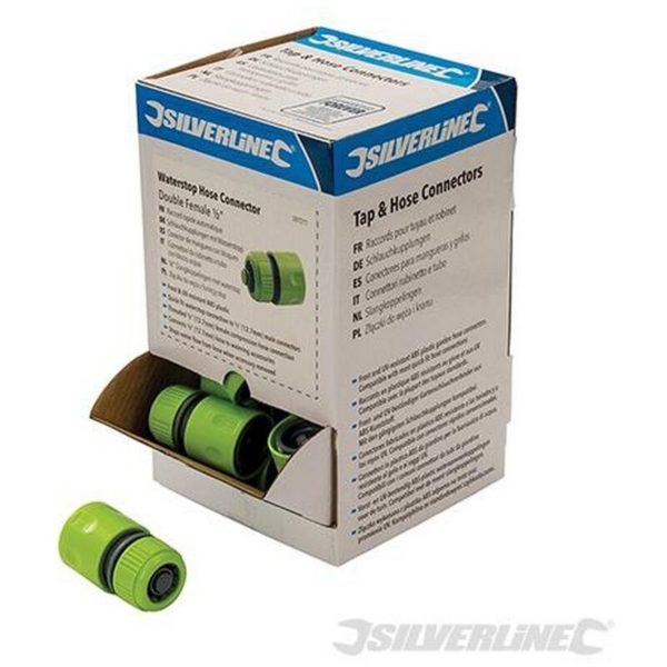 Silverline - 597211) Waterstop Hose Connectors 1/2' Double Female Box/30