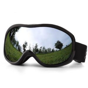 Ski goggles women's and men's anti-fog and anti-glare ski goggles with UV400 helmet compatible,sand black gray mercury-plated