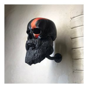 Skull Helmet Holder Motorcycle Skull Helmet Holder Bearded Wall Decoration