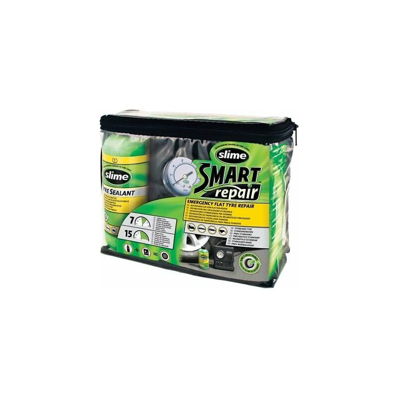 Slime Smart Emergency Flat Tyre Puncture Repair Sealant Kit & Air Compressor