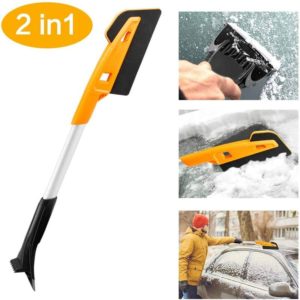 Snow Pusher, Snow Brush Snow Shovel, Detachable Ice Scraper with Snow Brush Windshield Cleaning Assistant for Cars