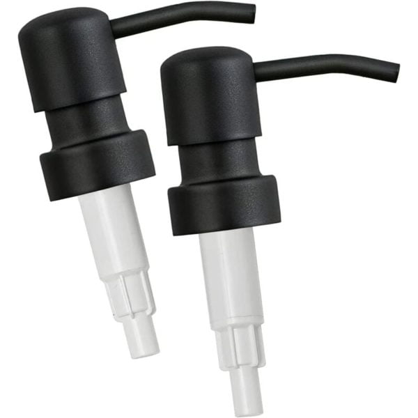 Soap Pump with Tags, Matte Black Stainless Steel Soap Pump Replacement, 28mm Thread, Fits a Variety of Shampoo Pumps and Pumps