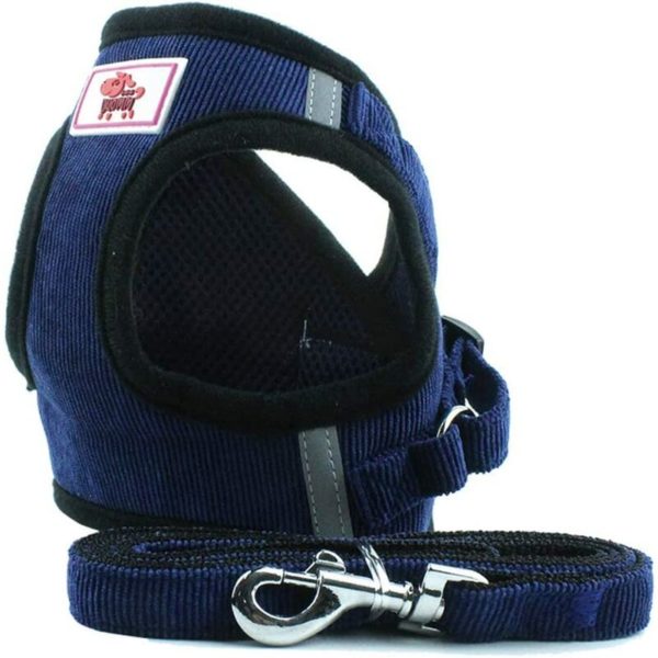 Soft Training Harness Vest Mesh Fabric Dog Vest Harnesses for Puppy, Cats, Small Animals PS042 (l, Dark Blue) - Langray