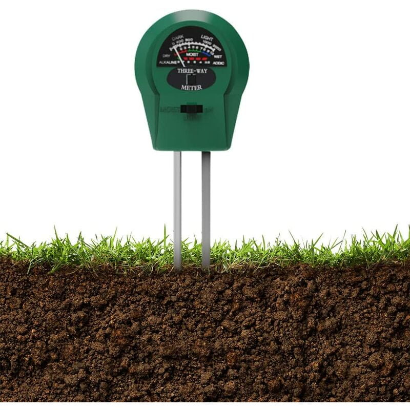 Soil Tester Kit, Soil Tester Soil Tester Meter, Soil Moisture/Light/PH Tester (No Battery Needed)