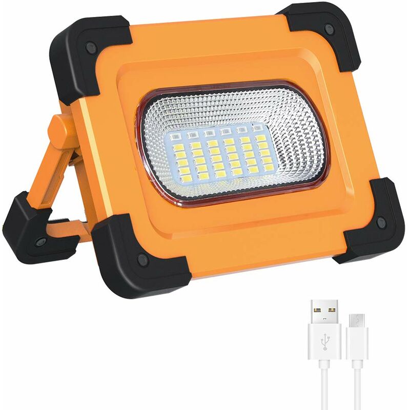 Solar Floodlight, 40W Rechargeable LED Outdoor Flood Light, 4 Modes ...