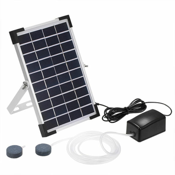 Solar oxygen pump, aquarium oxygen pump (1 2.5m oxygen pipe + 2 bubble stones)