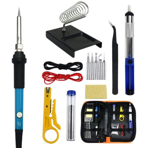 Soldering and Desoldering Kits 60W Soldering Iron Kit with 200-450�C Adjustable Temperature and On/Off Switch, 5 Soldering Tips, Desoldering Pump,