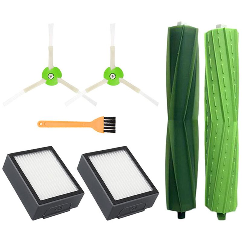 Spare parts kit for iRobot Roomba i3 i7 i7+ E5 E6 vacuum cleaner, spare parts set (1 set of roller brushes, 2 side brushes, 2 filters, 1 tools)