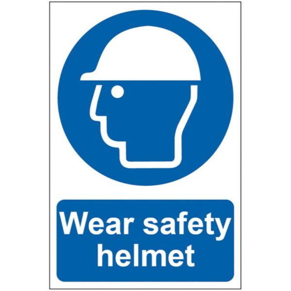 Spectrumindustrial - Safety Helmet ppe Self Adhesive Sign - 200 x 300mm