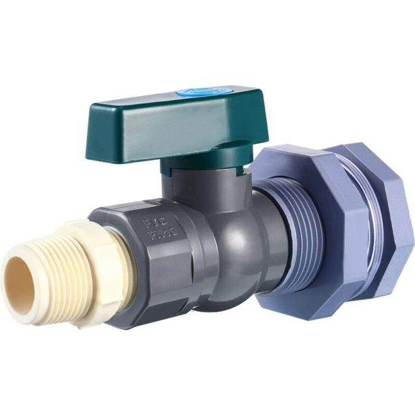 Spigot Rain Barrel Faucet Kit 3/4 Inch pvc Rain Barrel Valve with Bulkhead Fitting and Hose Adapter, Rain Barrel Garden Spigot Kit for Aquariums