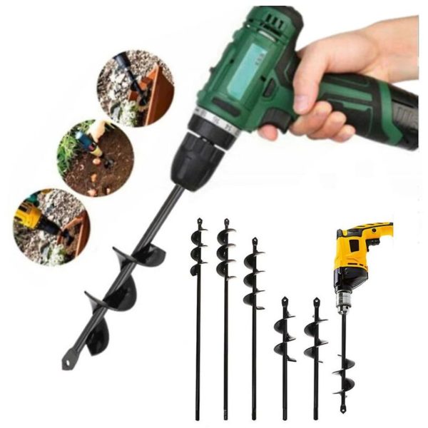 Spiral Drill Bit Alloy Auger Drill Bit Twist Drill Bit Garden Shovel Tools (8x30cm)