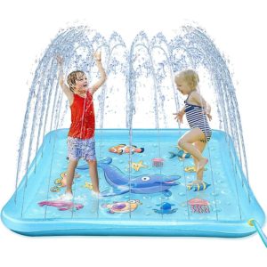 Splash Pad for Toddlers, Outdoor Sprinkler for Kids, 67' Summer Water Toys Inflatable Wading Baby Pool Fun Gifts for 3 4 5 6 7 8 9 Years Old Boy Girl