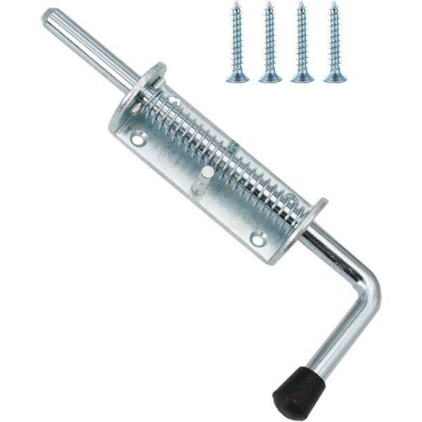 Spring Latch, 220mm, Metal Barrel Lock with Handle, Heavy Duty Spring Latch Pin for Yard Gate, Shed, Trailer, Garage