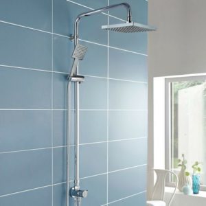 Square Round 2 Way Rigid Riser Diverter Kit For Shower Mixer Valve Bath Mixer