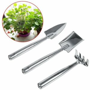 Stainless Steel 3 Pcs Set Mini Gardening Plant Pot Tools Small Shovel -