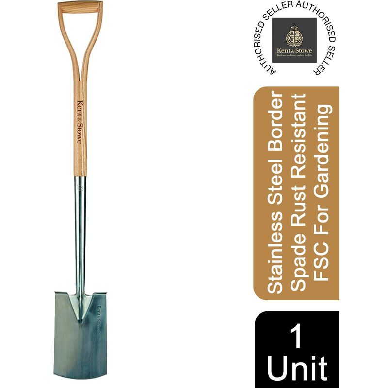 Stainless Steel Border Spade Rust Resistant Fsc For Gardening - Kent ...