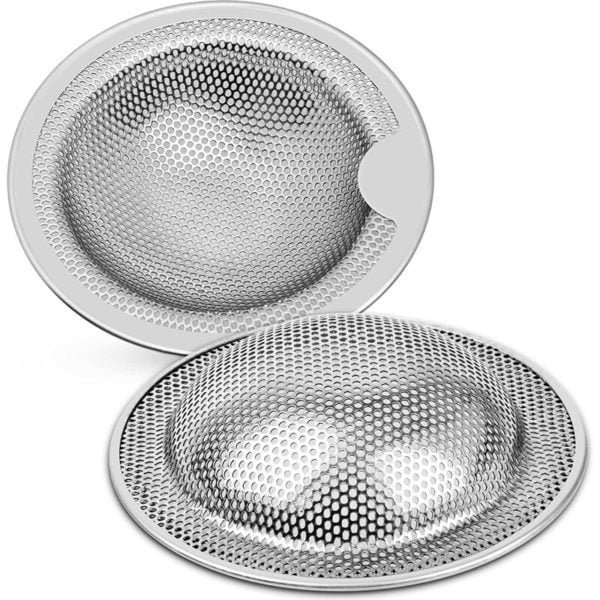 Stainless Steel Sink Strainers One Set of Two Pieces (7.6 cm)