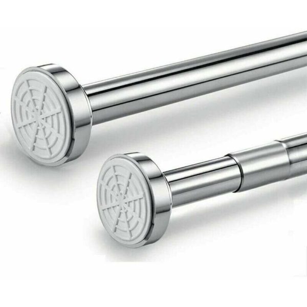 Stainless Steel Telescopic Rod No Drilling Shower Curtain Rod - Adjustable by Rotating - Firmer and safer than shower rod. (65-100cm)