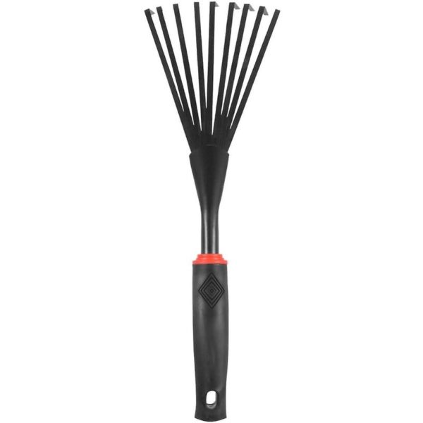 Steel Garden Lawn Broom i Hand Rake For Picking Up Garden Litter i 9 Elastic Teeth, Working Width 12.5 Cm i Garden Tool For Cleaning - Thsinde