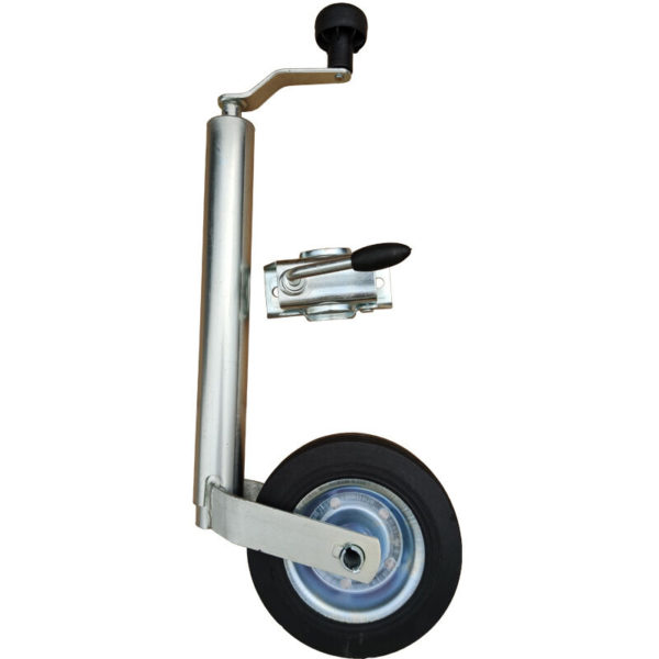 Steering wheel with 48mm diameter fork + trailer flange, classic jockey wheel for trailer