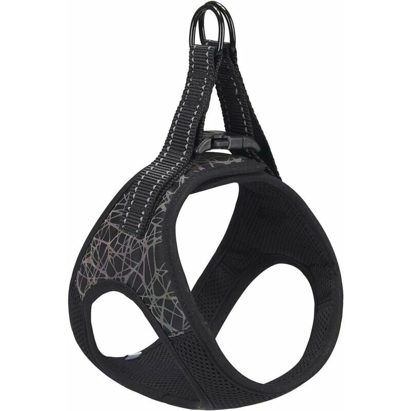 Step-In Velcro Dog Harness for Small Medium Dogs Breathable Adjustable Reflective Safety Harness Chest Harness for Walking Running Training Black XL