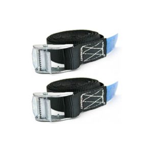 Strapon - 2 Pack) 400kg Endless Cam Buckle Lashing Load Restraint Tie Down Strap for Luggage Cargo Baggage Trailer (2mtr)