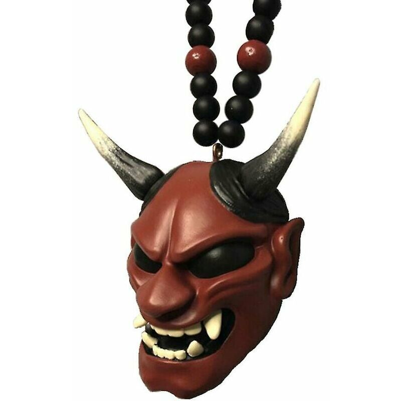Stylish Halloween Decorations Pendant Samurai Helmet Car Hanging Ornament (1pcs Red) - Dontodent