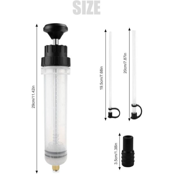 Suction Syringe Oil Syringe Manual Fuel Pump w/ 1M Tube 200ML Universal Refill Pump Fluid Extractor For Rear Axle Oil & Coolant - Litzee