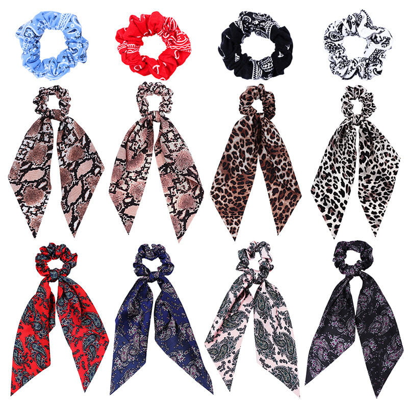 Sun Flowergb - 12 Pack Elastic Silk Satin Hair Harness Ponytail Headband Vintage Headband Hair Accessories for Women Girls