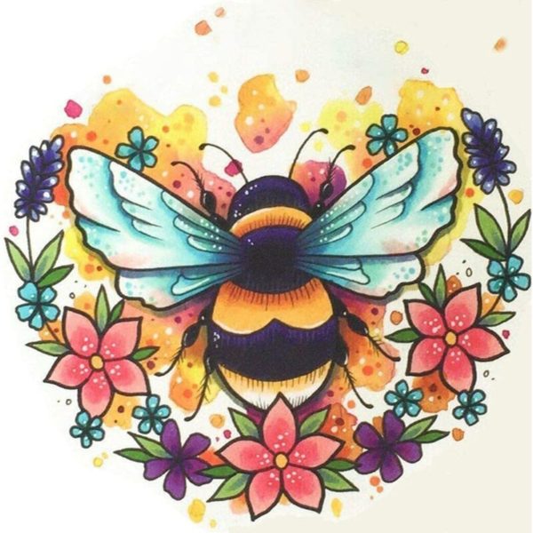 Sun Flowergb - 30x30cm Diamond Painting Kit For Adults, Diamond Painting Bee Animals 5D Full Drill Diy Arts & Crafts Bling Artwork Decor Set With