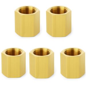 Sun Flowergb - 5pcs 3/8 brass female to female hex pipe fitting, suitable for pipe connection