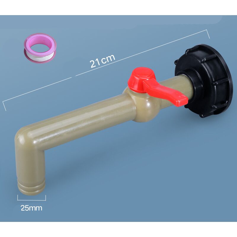 Sun Flowergb - Ibc Plastic Tank Adapter Garden Hose Connector Water Tank Hose Connector Replacement (60 Coarse Teeth 6 Point Right Angle Ball Valve