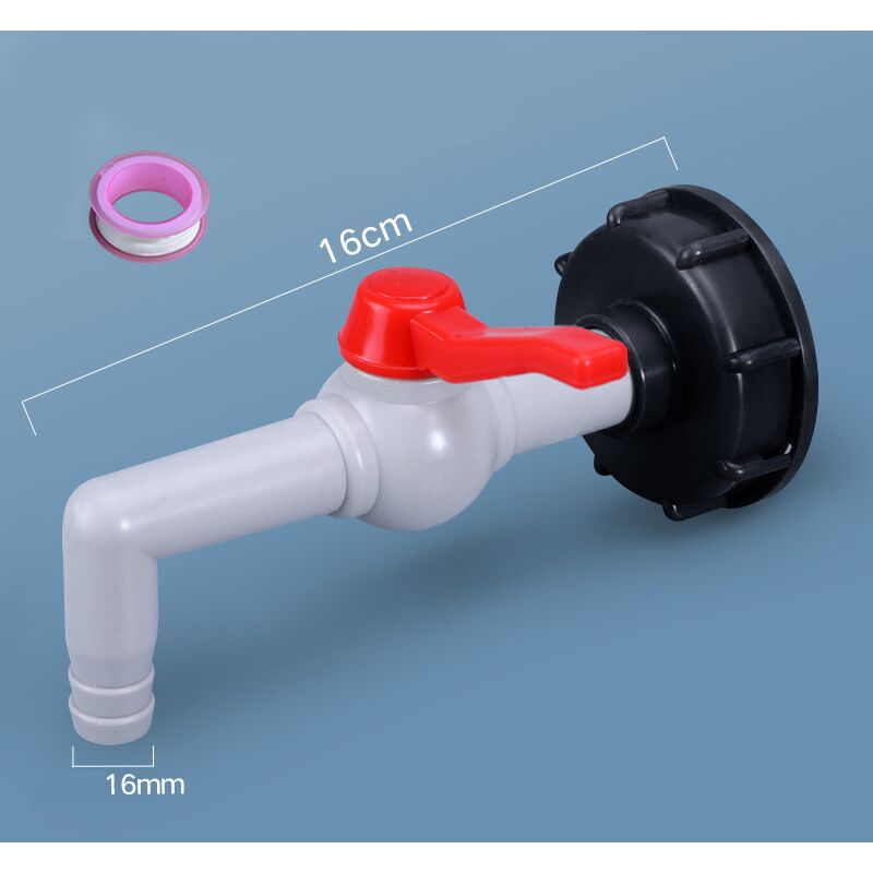 Sun Flowergb - Plastic Ibc Tank Adapter Garden Hose Connector Water Tank Hose Connector Replacement (60 Coarse Teeth 4 Point Right Angle Ball Valve