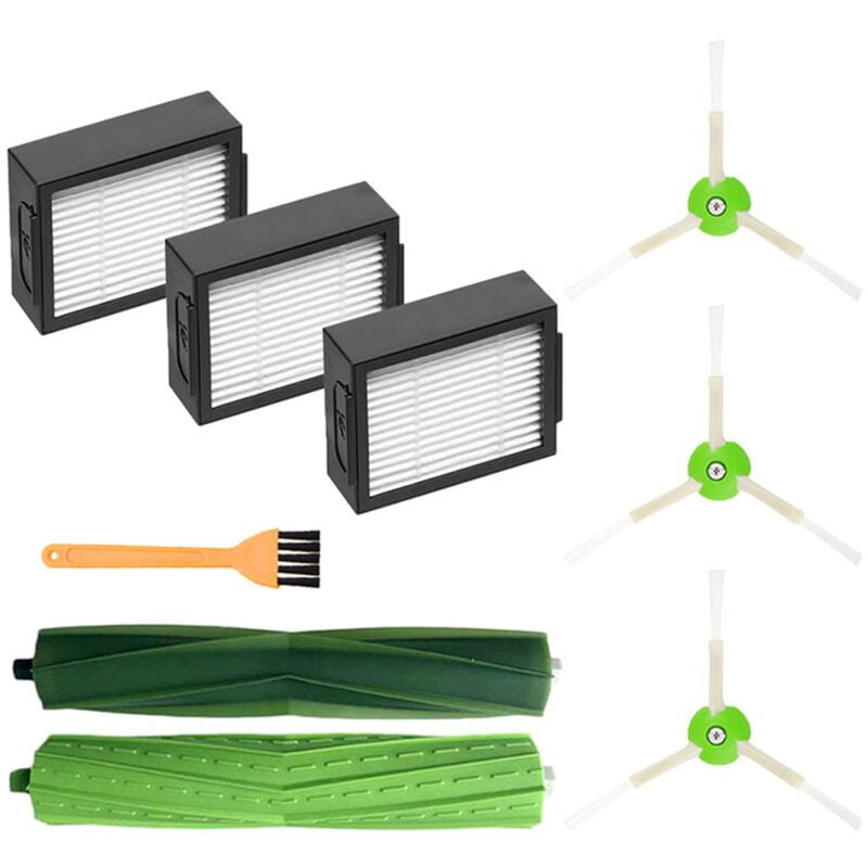 Sun Flowergb - Replacement parts kit for iRobot Roomba i3 i7 i7+ E5 E6 vacuum cleaner, spare parts set (1 set of roller brushes, 3 side brushes, 3