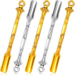 Sun Flowergb - Set of 5 Mini Snuff Spoons, Metal Spoon Shovel for Snuff Straw Sniffer, Silver and Gold Snuff Shovel for Household Supplies (3 Gold +