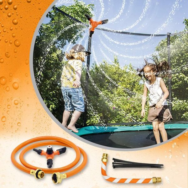 Sun Flowergb - Trampoline Sprinkler, Outdoor Trampoline Water Park Sprinkler, Summer Water Fun Sprayer with Flexible Hose, 360 Degree Rotating