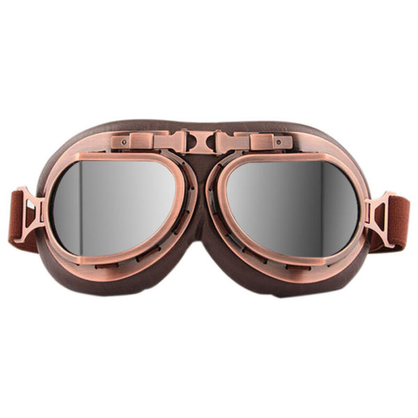 Sunglasses Glasses Retro Steampunk Helmet Outdoor Sports Motocross Racer - Silver
