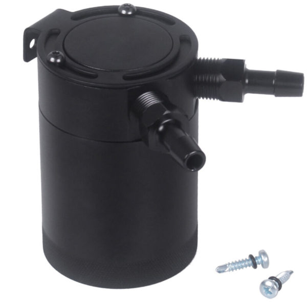 Superseller - Baffled Aluminum 2-Port Oil Catch Can Tank Air Oil Separator