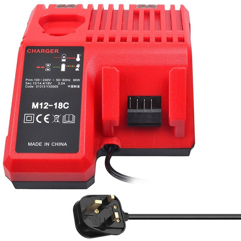 Superseller - M12-18C Li-ion Battery Charger for Milwaukee 12 v 14.4V 18V C1418C 48-11-1815/1828/1840 M18 M14 M12 Lithium Battery