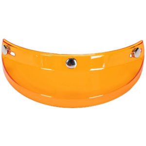 Superseller - Universal Motorcycle 3 Snap-Button Visor Flip Up Down Open Face Helmet Wind Shield, Orange - Orange